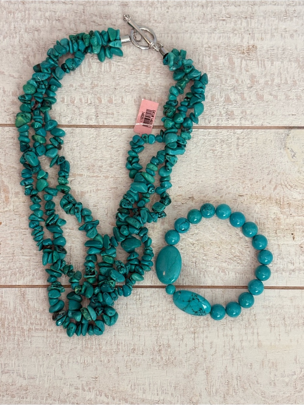 Stunning Southwestern Style Multi-Strand Turquoise Nugget Jewelry Set
